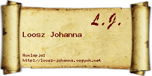 Loosz Johanna névjegykártya
